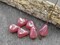 *12* 13x12mm Antique Gold Washed Pink Opaline Vintage Style Drop Beads